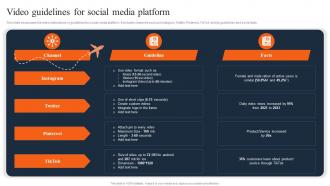 Video Guidelines For Social Media Platform Travel And Tourism Marketing Strategies MKT SS V