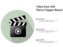Video icon with movie clapper board