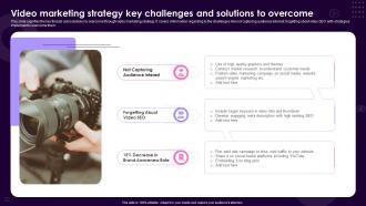 Video Marketing Strategy Key Challenges And Solutions To Overcome
