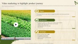 Video Marketing To Highlight Product Journey Farm Marketing Plan To Increase Profit Strategy SS