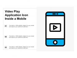 Video play application icon inside a mobile
