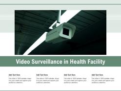 Video Surveillance In Health Facility