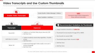 Video Transcripts And Use Custom Thumbnails Video Content Marketing Plan For Youtube Advertising