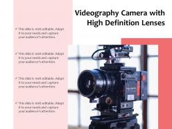 Videography camera with high definition lenses