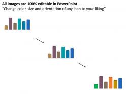 View bar chart with icons for financial analysis flat powerpoint design