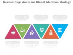 View business tags and icons global education strategy flat powerpoint design