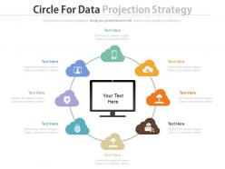 View eight staged circle for data protection strategy flat powerpoint design