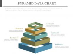 View five staged pyramid data chart diagram flat powerpoint design