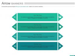 View four arrow banners for team management flat powerpoint design