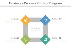 View four staged business process control diagram flat powerpoint design