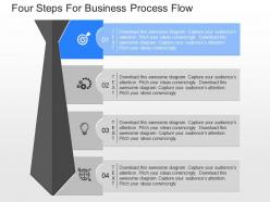 View four steps for business process flow powerpoint template