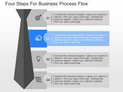 View four steps for business process flow powerpoint template