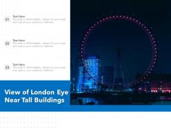 View of london eye near tall buildings