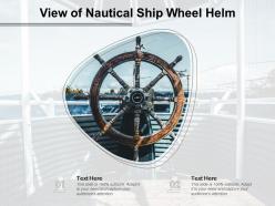 View of nautical ship wheel helm