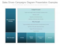 View sales driven campaigns diagram presentation examples