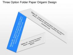 View three option folder paper origami design powerpoint template