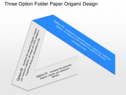 View three option folder paper origami design powerpoint template