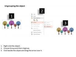 View trees with education and technology icons flat powerpoint design