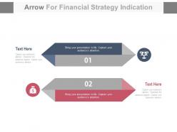 View two arrows for financial strategy indication flat powerpoint design
