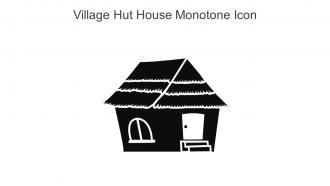 Village Hut House Monotone Icon In Powerpoint Pptx Png And Editable Eps Format