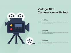 Vintage film camera icon with real