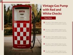 Vintage gas pump with red and white checks