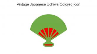 Vintage Japanese Uchiwa Colored Icon In Powerpoint Pptx Png And Editable Eps Format