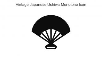 Vintage Japanese Uchiwa Monotone Icon In Powerpoint Pptx Png And Editable Eps Format