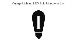 Vintage Lighting Led Bulb Monotone Icon In Powerpoint Pptx Png And Editable Eps Format