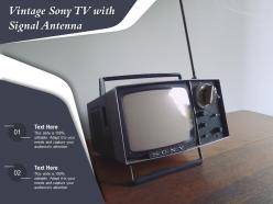 Vintage sony tv with signal antenna