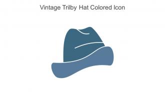 Vintage Trilby Hat Colored Icon In Powerpoint Pptx Png And Editable Eps Format