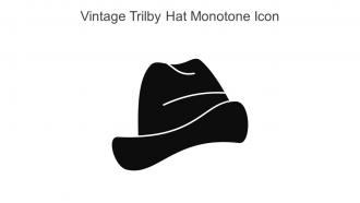 Vintage Trilby Hat Monotone Icon In Powerpoint Pptx Png And Editable Eps Format