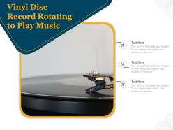 Vinyl disc record rotating to play music