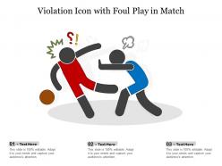 Violation icon with foul play in match