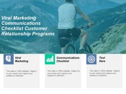 Viral marketing communications checklist customer relationship programs cpb