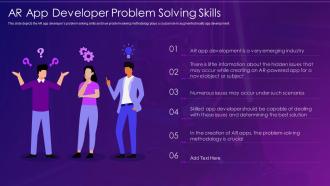 Virtual and augmented reality it ar app developer problem solving skills