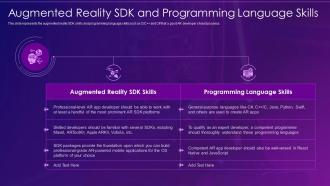Virtual and augmented reality it augmented reality sdk and programming language skills