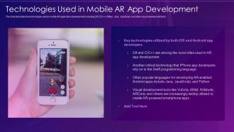 Virtual and augmented reality it technologies used in mobile ar app development