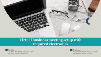 Virtual Business Meeting Setup With Required Electronics