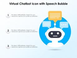 Virtual chatbot icon with speech bubble