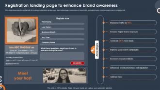 Virtual Engagement Registration Landing Page To Enhance Brand Awareness MKD SS