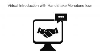 Virtual Introduction With Handshake Monotone Icon In Powerpoint Pptx Png And Editable Eps Format