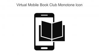 Virtual Mobile Book Club Monotone Icon In Powerpoint Pptx Png And Editable Eps Format