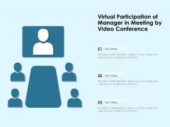 Virtual participation of manager in meeting by video conference