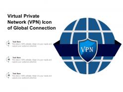 Virtual private network vpn icon of global connection