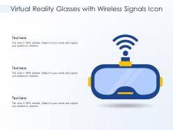 Virtual reality glasses with wireless signals icon
