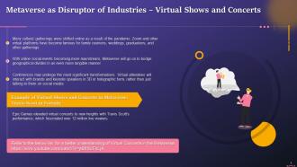 Virtual Shows And Concerts In The Metaverse Training Ppt