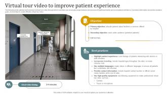 Virtual Tour Video To Improve Patient Experience Promotional Plan Strategy SS V