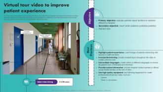 Virtual Tour Video To Improve Patient Experience Strategic Healthcare Marketing Plan Strategy SS