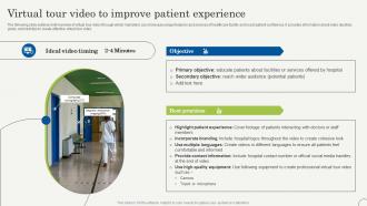 Virtual Tour Video To Improve Patient Experience Strategic Plan To Promote Strategy SS V